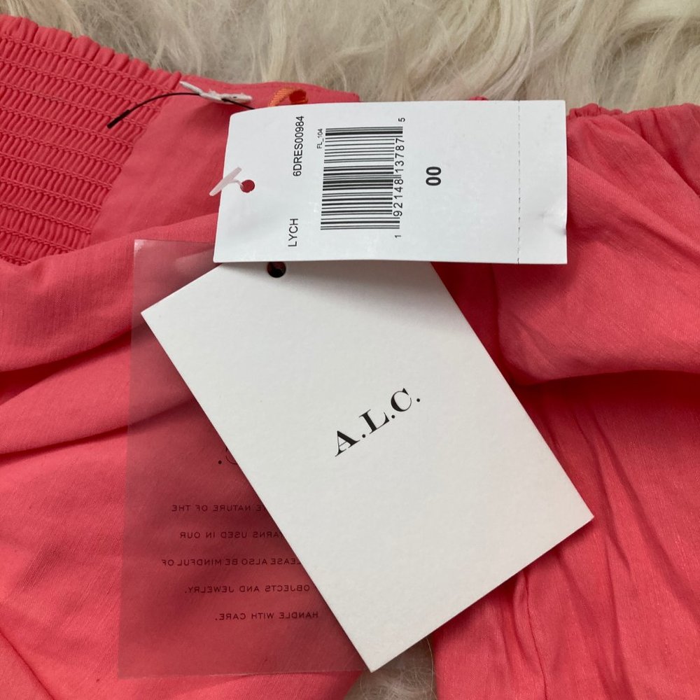 A.L.C. Mila Off the Shoulder Stretch Linen Blend Mini dress 1912 - Picture 7 of 14
